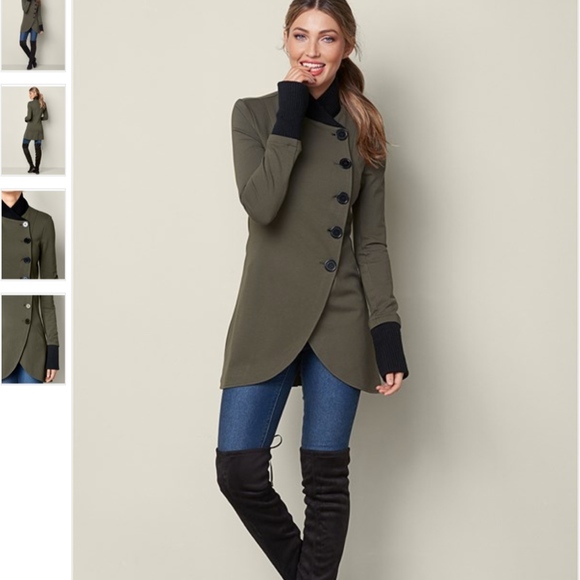 VENUS NEW Asymmetrical Button Jacket Navy Blue - Picture 6 of 8